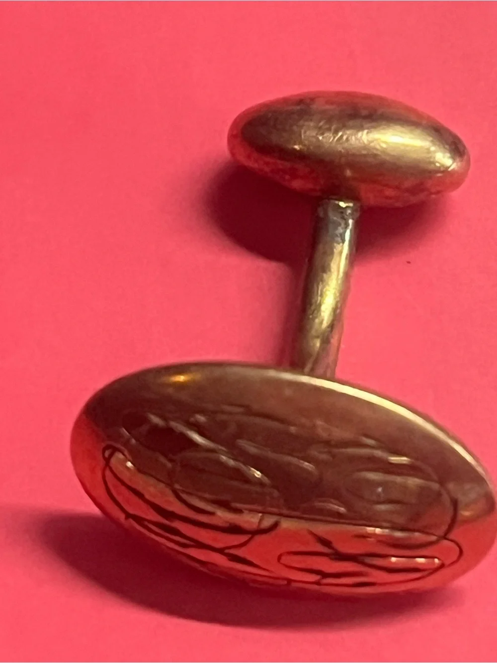Vintage Polished  Engraved Oval Cufflinks - Classic Men’s Accessory
